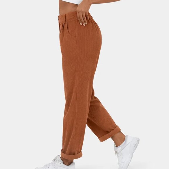 HALARA Pants - NWT Mid Rise Button Zipper Side Pocket Corduroy Casual Pants - L